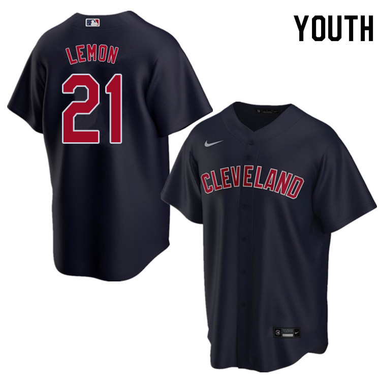 Nike Youth #21 Bob Lemon Cleveland Indians Baseball Jerseys Sale-Navy